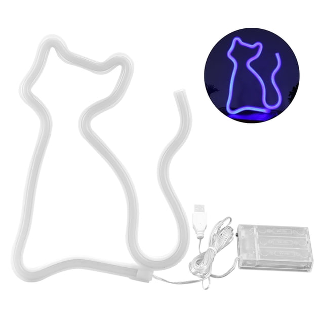 Lámpara de Neón ANGGREK Letrero LED En Forma De Gato Luz Decorativa