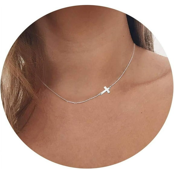 Cross Necklace For Women-Dainty Simple 925 Sterling Silver/14K Gold Plated Cross Pendant Cute Diamond Necklaces For Women Gold Jewelry[o5739]