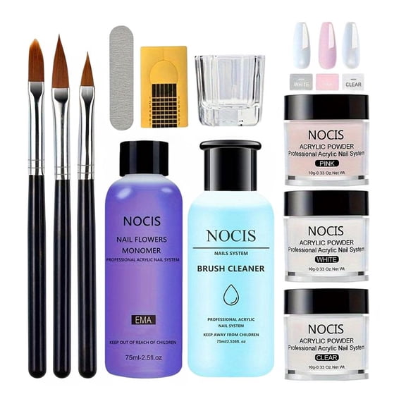 Professional Acrylic Nail Powder Kit with Multiple Colors and Essential Tools for Salon-Quality Extensions