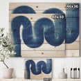 thumbnail image 3 of Designart 'Blue Geometric S Curve' Modern Transitional Print on Natural Pine Wood, 3 of 3