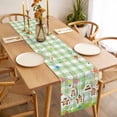 thumbnail image 3 of Groundhog Day Table Runner - 120 Inch Long Colorful Ribbon Green Plaid Spring Cotton and Linen Blended Dress Scarves Farmhouse Table Runner for Kitchen Dining, Coffee Table, 13" x 120", 3 of 8