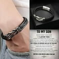thumbnail image 6 of To My Son Grandson Bracelet From Mom Grandma, Infinity Knot Love You Forever Linked Together Handmade Leather Cuff Mens Birthday Weave Gift Jewelry, 6 of 7