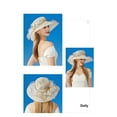 thumbnail image 4 of Elegant Women's Sun Hat with Floral Accent and Foldable Design Perfect for Church Weddings Beach Trip Outdoor, 4 of 9