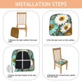 thumbnail image 4 of Daisies and Butterflies Seat Covers for Dining Room Chairs Set Of 6,Stretch Printed Washable Chair Seat Cover with Elastic Ties and Button,Removable Waterproof Couch Cushion Covers, 4 of 6