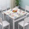 thumbnail image 3 of Pioneer Flower Floral Print Pattern Square Fitted Tablecloth with Elastic Edge,Square Table Cover,Washable Elastic Table Cover for Home Kitchen Party Decor 36"x36", 3 of 6