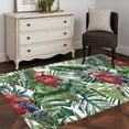 thumbnail image 3 of Tropical Plants Area Rugs 3'x5', Washable Small Throw Rugs for Living Room Bedroom, Summer Watercolor Parrots Green Leaves Indoor Outdoor Rug Non-Slip Low Pile Carpet Runner Reversible Floor Mats, 3 of 8