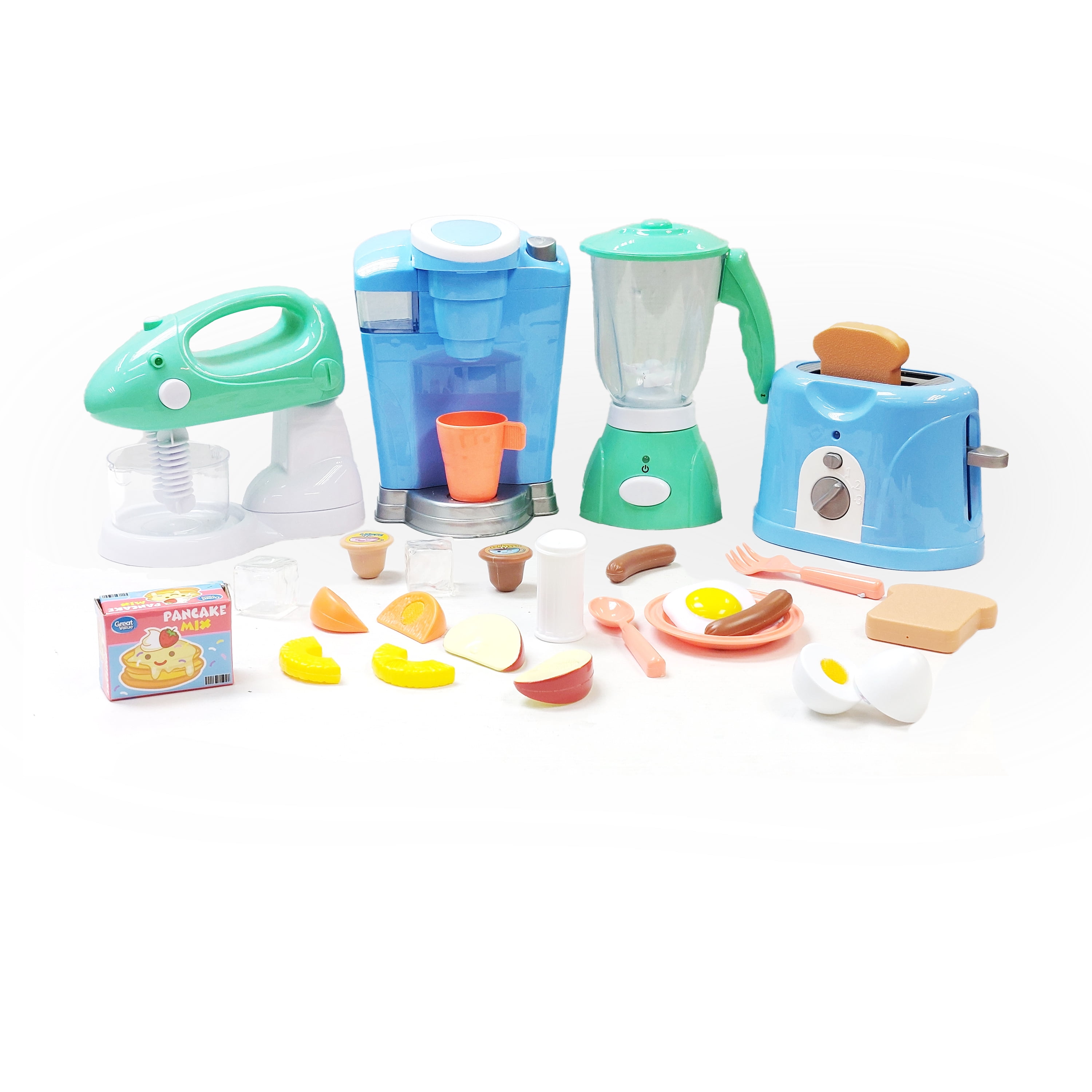 Kid Connection Kitchen Appliance Play Set with 4 Electronic Functioning  Pretend Play Appliances and Play Food - 26 Pieces 