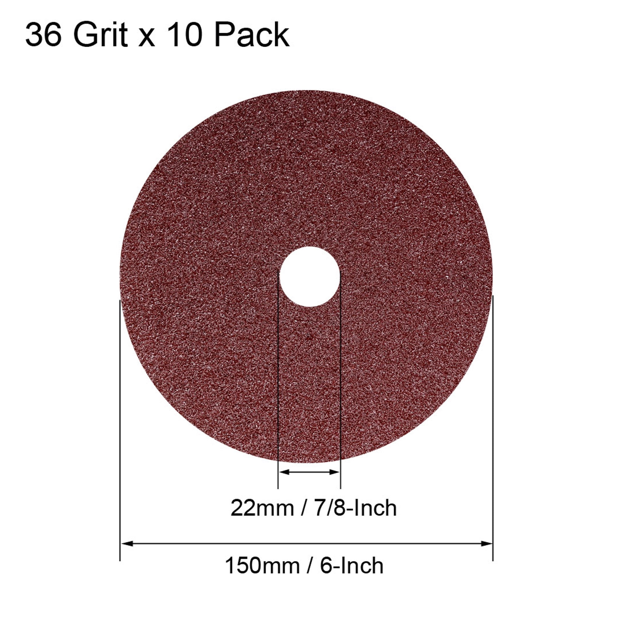 7-Inch x 7/8-Inch SIA Aluminum Oxide Resin Fiber Discs Center Hole 60 Grit 6 Pcs 