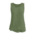 thumbnail image 6 of Tank Tops for Women Summer Flowy Cotton Linen Layered Hem Sleeveless Tops Dressy Casual Crewneck Tunic Blouses, 2026 New Limited-time Off, 6 of 6