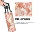 thumbnail image 4 of Roses Pink Sports Water Bottle with Straw Lid Insulated Stainless Steel Leak Proof BPA Free Thermal Mug with Handle for Gym Yoga Cycling Camping, 4 of 8