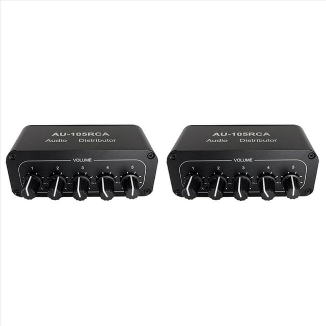2X Distribuidor de Audio de 5 Canales Mezclador de Audio EstéReo 1 Entrada 5 Salidas Divisor para Amplificador de Potencia Audio Activo