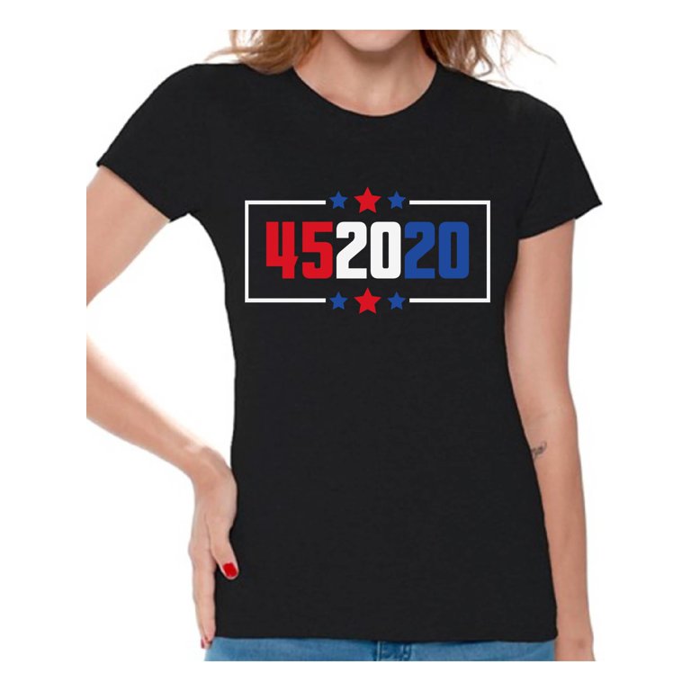 Awkward Styles Theme Women Shirt Trump 45 2020 Shirt USA Election Ladies Tee Shirts Republican Shirts Support Trump T-Shirt Donald Gifts for Her - Walmart.com
