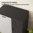 thumbnail image 7 of Herture Mini Fridge Cabinet with Storage, Coffee Bar Cabinet with Power Outlet, Fits 24" Wine Fridge, 3-Tier Organizer, Refrigerator Stand for Kitchen, Apartment, or Home Bar Black KH01MRB, 7 of 7