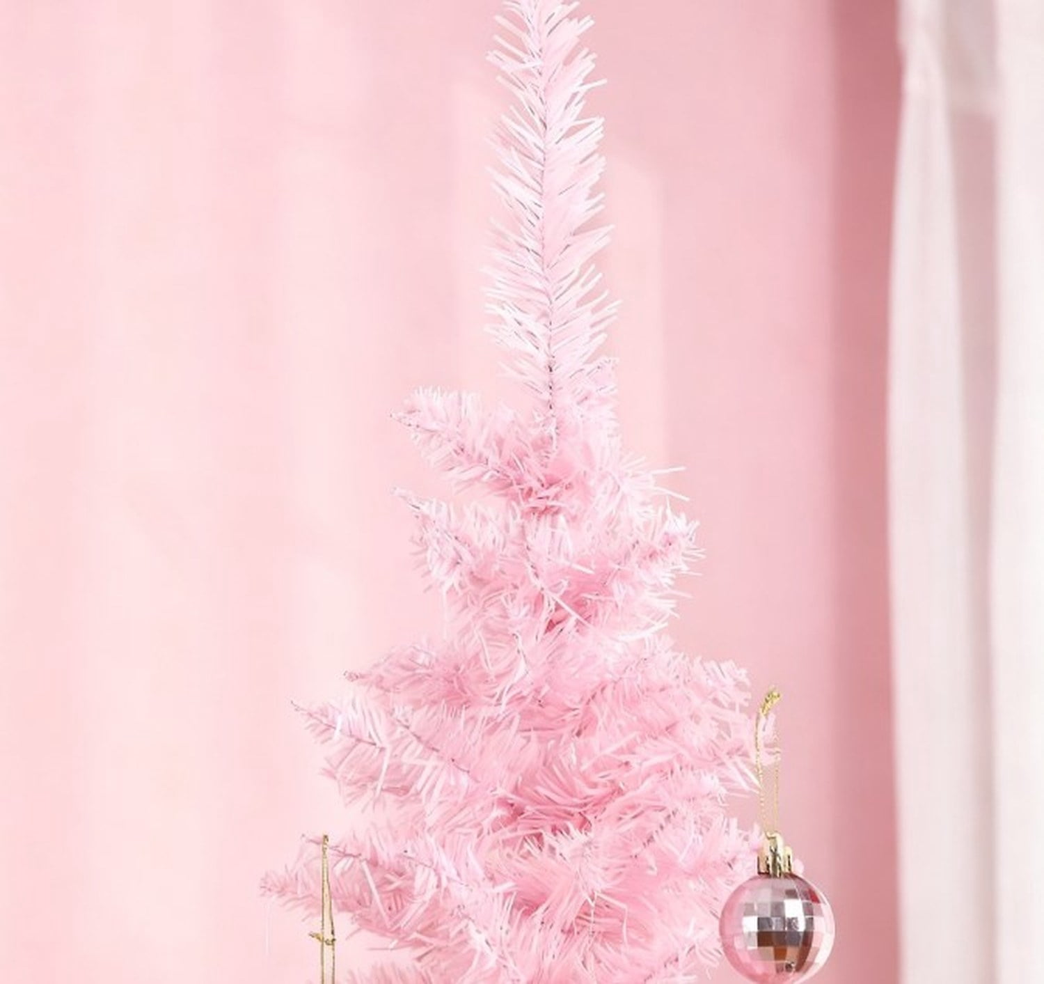Pink Artificial Pencil Christmas Tree 7ft with 499 Branch Tips and Plastic Stand