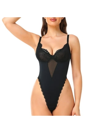 SHAPEVIVA Bodysuit Shapewear for Women Tummy Control Black