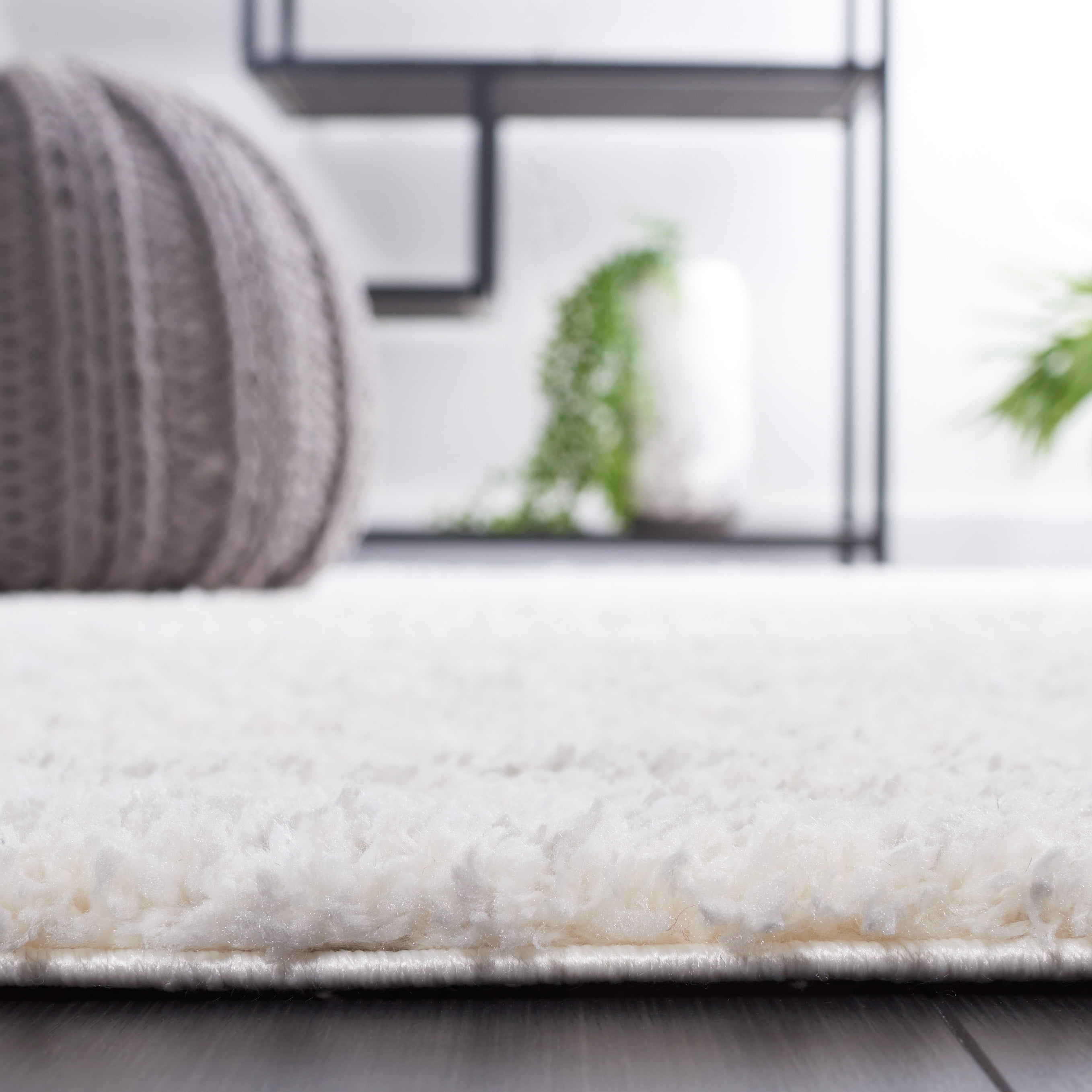 Safavieh Berber Torvald Abstract Polyester Shag Area Rug, Ivory/Light Gray, 6' x 9'