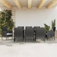 thumbnail image 1 of vidaXL 9 Piece Garden Dining Set Black Poly Rattan and Steel, 1 of 5