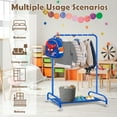 thumbnail image 6 of Wdmiya Blue Kids Clothing Rack, Baby Clothes Rack for Hanging Clothes with Wheels and Bottom Storage Shelf, Small Toddler Garment Rack Kids Dress Up Storage Rack for Coats, Skirts, Dance, 6 of 7