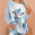 thumbnail image 5 of Snowman Sweatshirts Women Christmas Shirts Christmas Tree Outfits Santa Claus Pullover Graphic Outfits Crewneck Clothes Winter Festival Blouses Clothing, 5 of 6