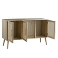thumbnail image 4 of DeeHome 47.2x15.2x30.7" Brown Wooden Accent TV Cabinet with Three Doors, 4 of 9