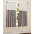 thumbnail image 1 of Red Label 63 in. Color Block Faux Silk Drapery Pocket Curtain Panel, Taupe and White, 1 of 3