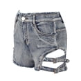 thumbnail image 6 of iHPH7 Denim Shorts Women, Booty Shorts for Women, Stretch Denim Shorts Women, Ripped Jean Shorts, Mid Rise Jean Shorts for Women, Blue XL, 6 of 9