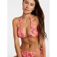 thumbnail image 4 of No Boundaries Floral Animal Tall Triangle Halter Bikini Top, Women's XXS-XXL, 4 of 5