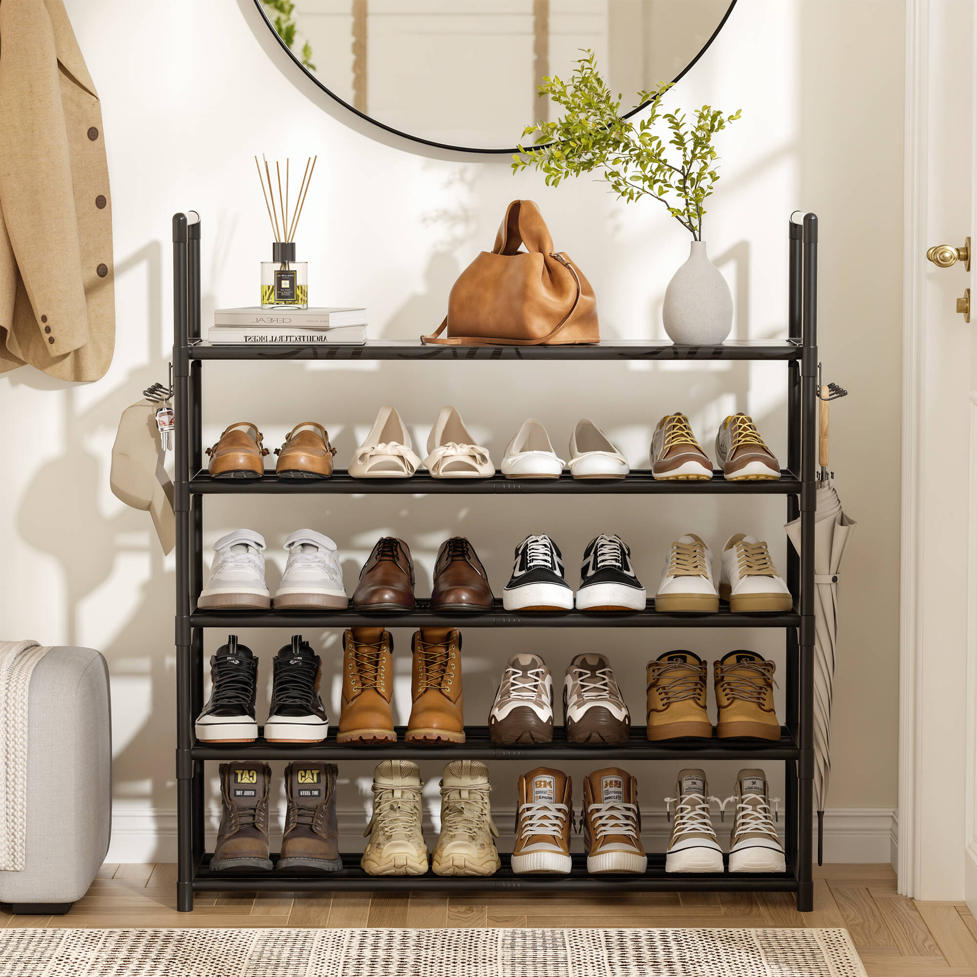 BGTREND 5-Tier Metal Shoe Rack, Black photo 8