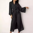thumbnail image 2 of APEXFWDT Womens Full Length Robe - Long Sleeve Bathrobe with Belt Loungewear for Spa Days, 2 of 5