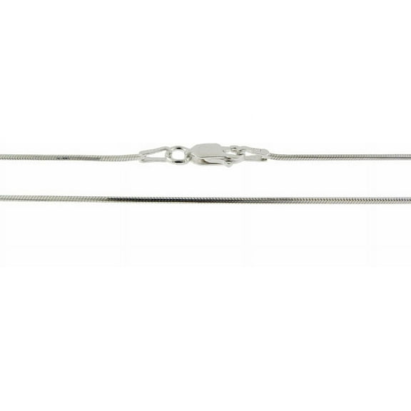 925 Sterling Silver High Polished 0.9 MM 8 Sided Snake 025 Chain Necklace