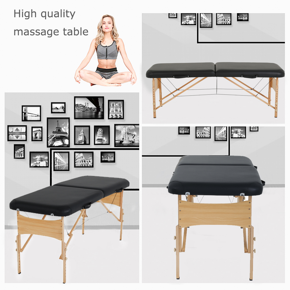 Massage Table Massage Bed Spa Bed 73 Inch Height Adjustable 2 Fold Massage Table W/ Carry Case Portable Salon Bed - image 2 of 7