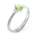 thumbnail image 3 of Birthstone Oval Ring with Shoulder Accents - Peridot (August), 3 of 5
