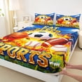 thumbnail image 3 of Homewish Kids Teens Football Soccer Basketball Baseball Print Twin Sheet Sets 3pcs,Sport Theme Twin Fitted Sheet Microfiber,Ball Gamer Breathable Flat Sheet,Microfiber Bedroom Decor, 3 of 7