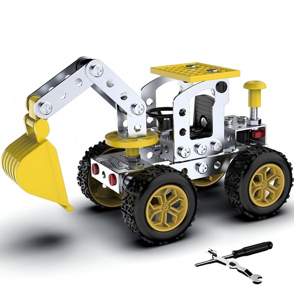 BESTSKY Metal Excavator Model Kits,STEM Building Toys Model Car Kits for Boys 8-12,Erector Set Car Metal Building Blocks for Kids Boys 8 9 10 11 12-16 Years Old