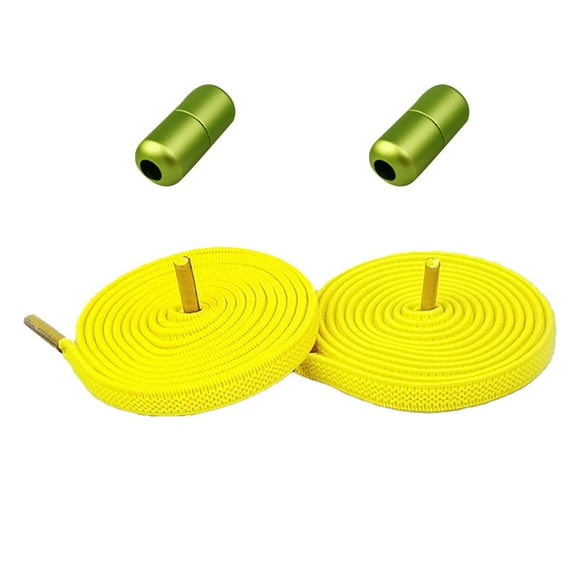 Iumwxz Lacet Capsule en Métal Coloré pour Enfant et Adulte Lacets Élastiques Sans Nœud Outil de Maison Fil Élastique Jaune Remises en Métal sur Essentiels
