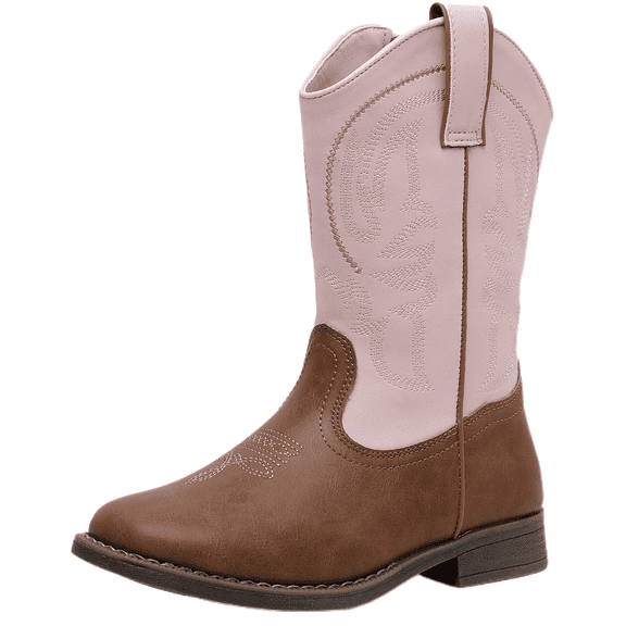 Blikcon Kids Cowboy Boots Girls Western Cowgirl Boots Embroidered Square Toe Rodeo Boots with Side Zipper for Toddler & Little Kid & Big Kid
