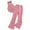 Pink, variant on ZhuoLiL 9Years Old Clothes Fashion Girls Sleeveless Hanging Neck Top Casual Pants Two-Piece Set（8Y-12Y）