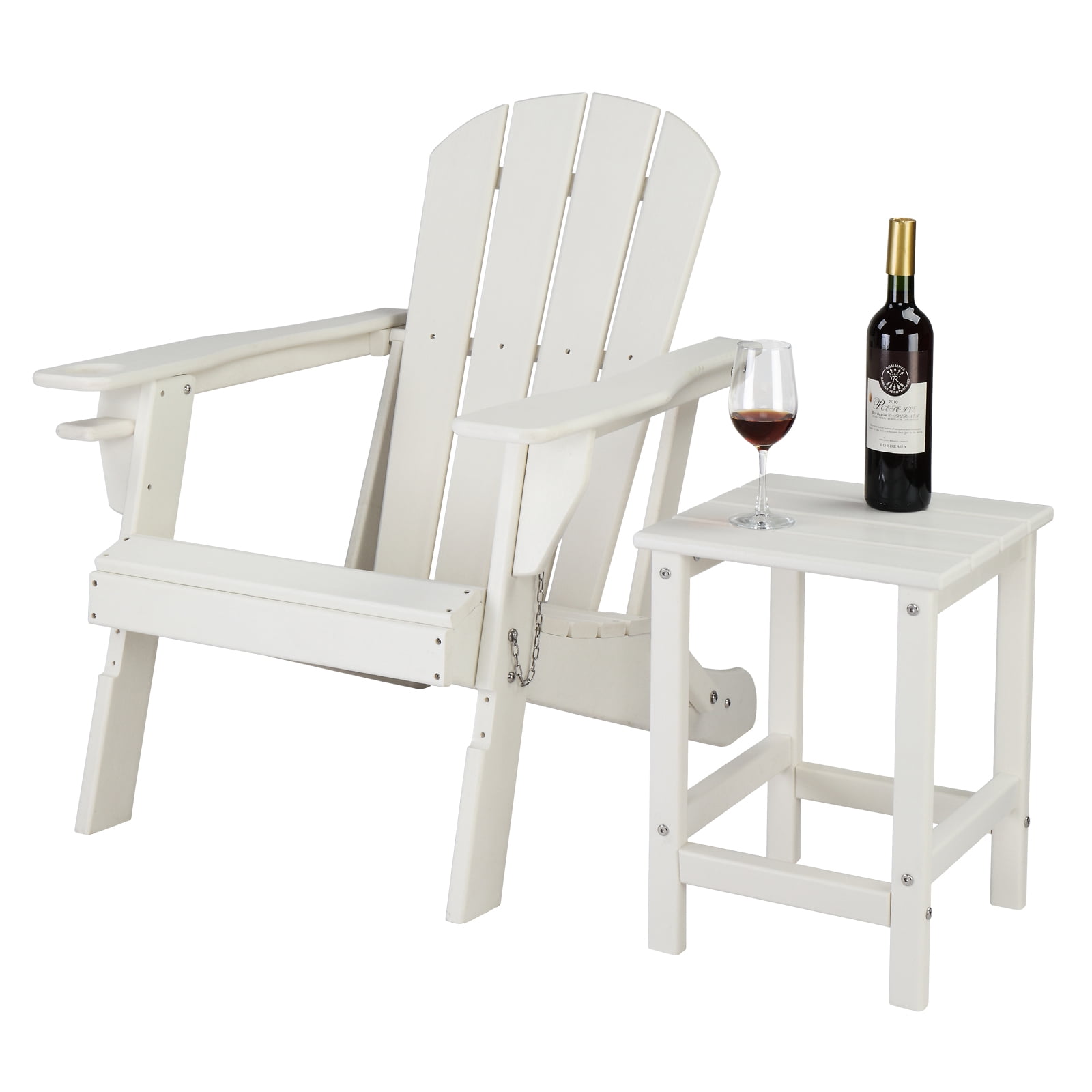 Ktaxon 14“ Outdoor Side Table, Square Adirondack Outdoor End Side Table, Weather Resistant End Table  for Living Room, Bedroom, White