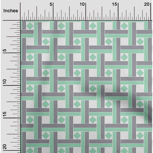 oneOone Silk Tabby Fabric Diamond & Basketweave Geometric Print Fabric BTY 42 Inch Wide