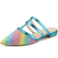 thumbnail image 1 of BLISSFUL STEP Women's Glitter Pointed Toe Flats Mules Colorful US 9, 1 of 6