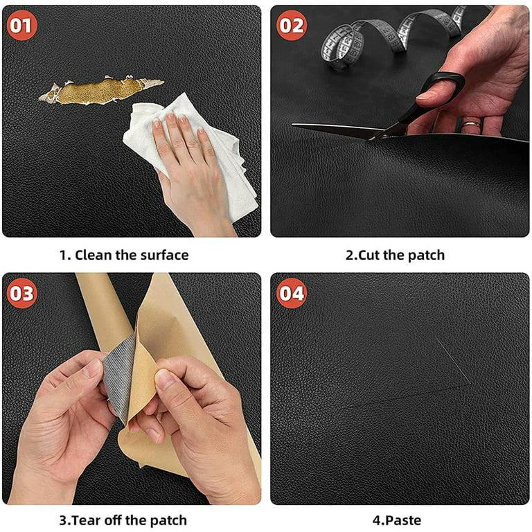 Leather Patch Self-Adhesive, Leather Repair Patch, Self-Adhesive Leather  Repair Patch, Faux Leather Repair Kit for Sofas, Car Seats, Office Chair
