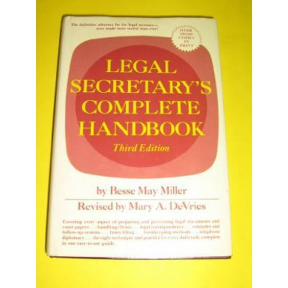 Pre-Owned Legal Secretary's Complete Handbook (Hardcover) 0135285623 9780135285626