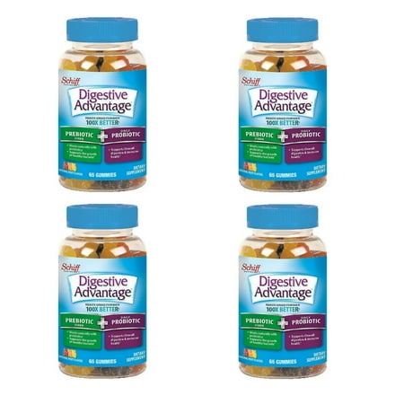 Digestive Advantage Probiotic Gummies Plus Fiber, 65 count (Pack of 4)