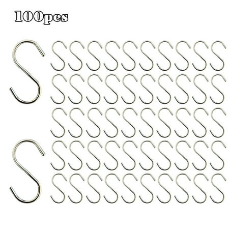 

20Pcs 2inch S Hooks for Hanging Stainless Steel S Hooks Bulk Sliver Small S Hooks Rack Hangers Heavy Duty S Hanging Hangers Hooks for Kitchen Work Shop Bathroom Garden