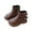Brown, variant on GJSYRH Boys Girls High Top Combat Ankle Boots Kids Waterproof PU Leather Fall Boots Winter Warm Snow Outdoor Hiking Shoes Brown 4-4.5Years