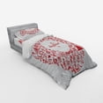 thumbnail image 3 of Ambesonne Christmas Bedding Set 4 Pcs, Vintage Style Ribbon, Queen, Red, 3 of 3