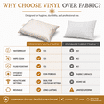 thumbnail image 6 of 2 Pack MediCheck White Vinyl Covered Bed Pillows 20 in x 26 in - Wipeable Easy Clean - Soft Low Profile Non-Fluffy Support - Not an Encasement or Zippered Protector, 6 of 11