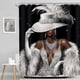 thumbnail image 2 of Cortina de ducha para niña negra y blanca, 60 x 72 pulgadas, moderna, gris y plateada, sin brillo, diseño de vestido afroamericano, cortina de baño de lujo con diamantes, accesorios de baño, 2 of 4