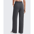 thumbnail image 3 of G4Free Smoofit Modal Soft Sweatpants Women Ribbed Waist Wide Leg Casual Pants Side Slit with Pockets, 3 of 8