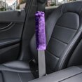 thumbnail image 3 of Almohadilla suave para el hombro del cinturón de seguridad para una conducción más cómoda, compatible con adultos, jóvenes y niños, correas para mochila, 2 paquetes, color morado, 3 of 5